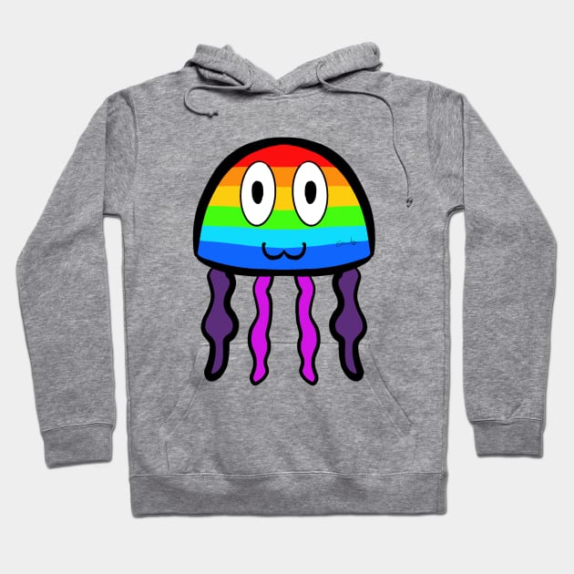 Rainbow Pride Jellyfish Hoodie by AlienClownThings